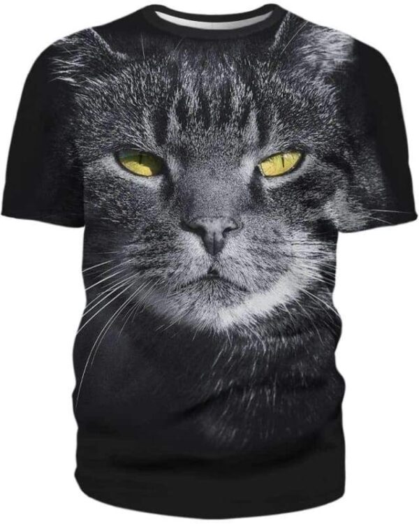Cat Face Full - All Over Apparel - T-Shirt / S - www.secrettees.com