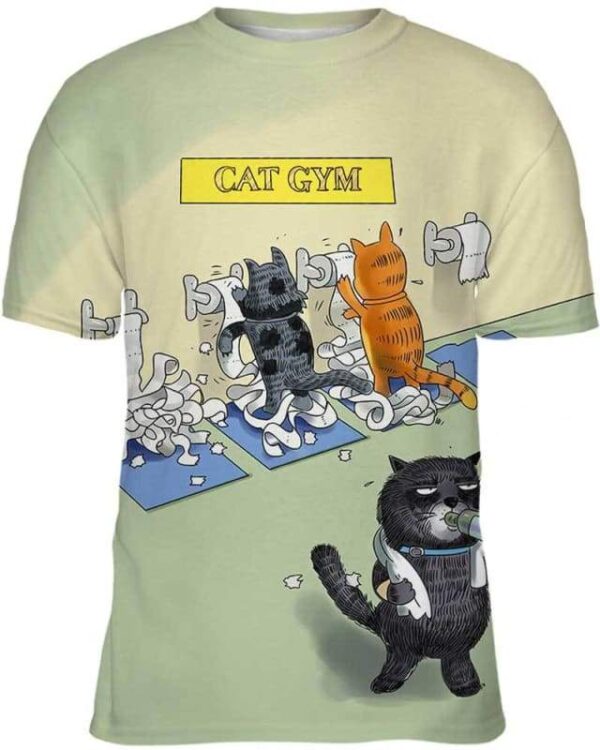 Cat Gym - All Over Apparel - Kid Tee / S - www.secrettees.com