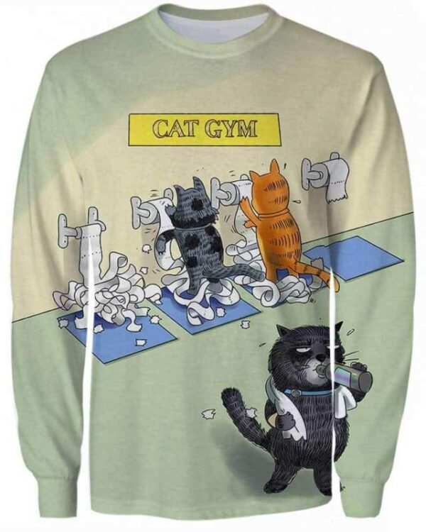 Cat Gym - All Over Apparel - Sweatshirt / S - www.secrettees.com