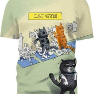 Cat Gym - All Over Apparel - T-Shirt / S - www.secrettees.com