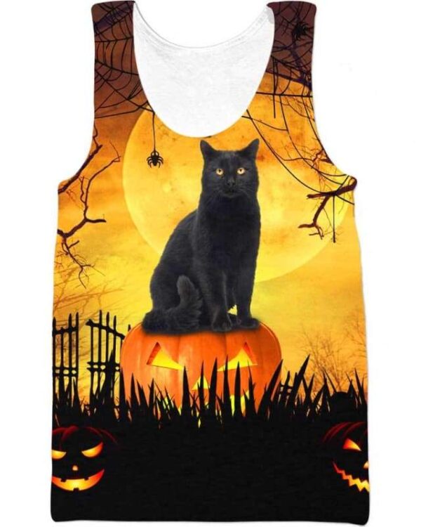 Cat Halloween - All Over Apparel - Tank Top / S - www.secrettees.com