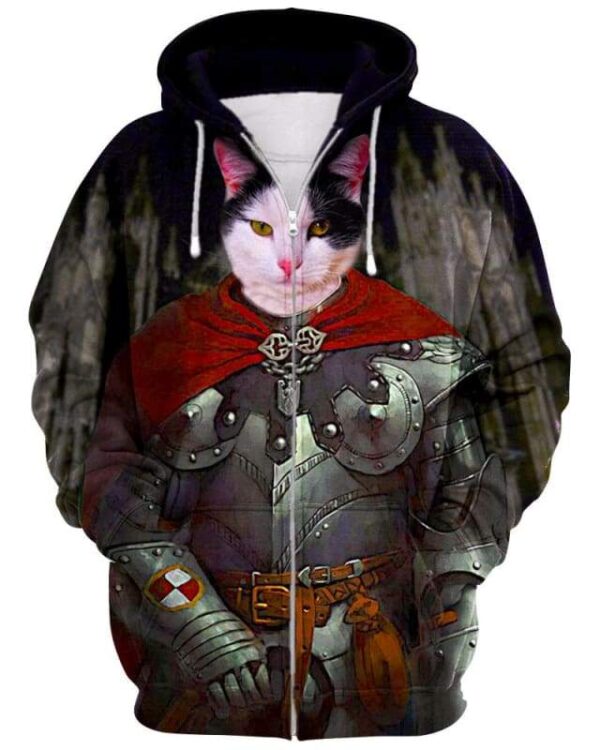 Cat Knight - All Over Apparel - Zip Hoodie / S - www.secrettees.com