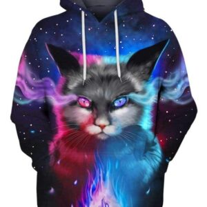 Cat Light and Night - All Over Apparel - Hoodie / S - www.secrettees.com