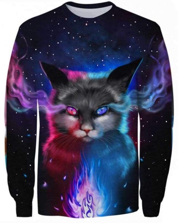 Cat Light and Night - All Over Apparel - Sweatshirt / S - www.secrettees.com