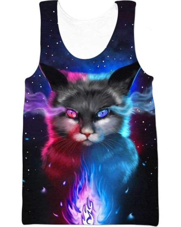 Cat Light and Night - All Over Apparel - Tank Top / S - www.secrettees.com