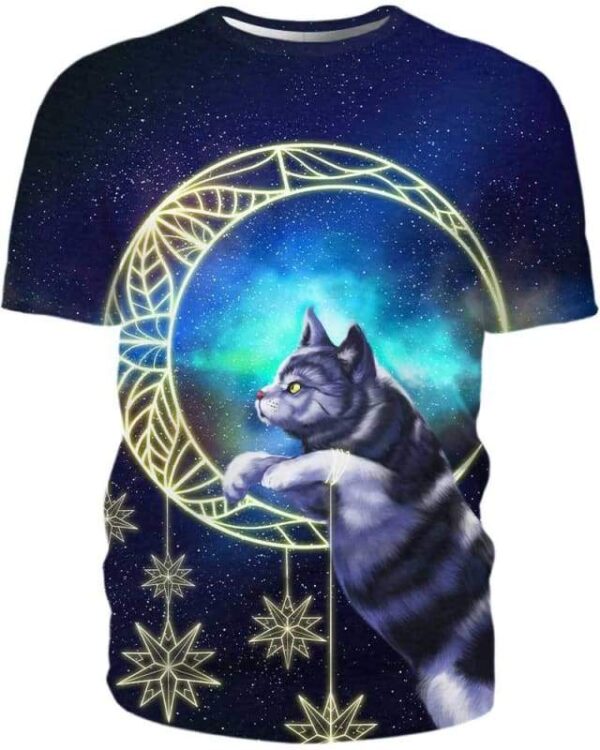 Cat Moon - All Over Apparel - T-Shirt / S - www.secrettees.com