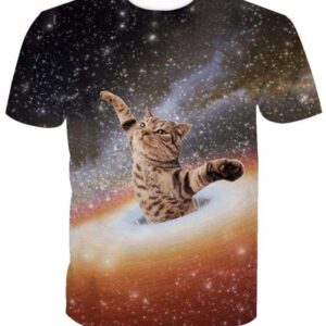 Cat Space Galaxy Hug T-shirt All Over Print