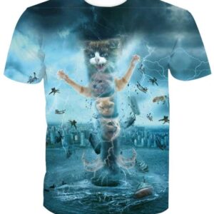 Cat Storm 3D T-shirt - All Over Apparel - T-Shirt / S - www.secrettees.com