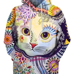 Cats Abstract Paintings - All Over Apparel - Hoodie / S - www.secrettees.com