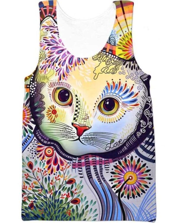 Cats Abstract Paintings - All Over Apparel - Tank Top / S - www.secrettees.com