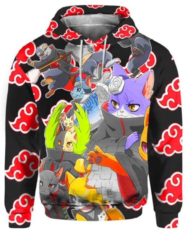 Cats Akatsuki - All Over Apparel - Hoodie / S - www.secrettees.com