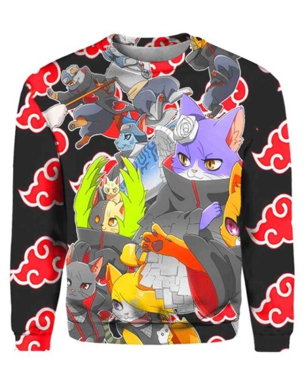 Cats Akatsuki - All Over Apparel - Sweatshirt / S - www.secrettees.com