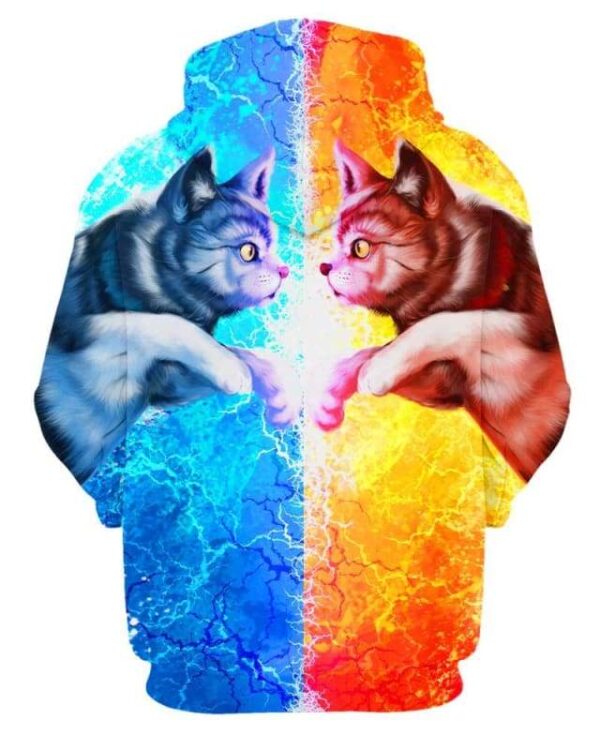 Cats Fire and Ice - All Over Apparel - www.secrettees.com