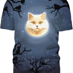 Cats Moon - All Over Apparel - T-Shirt / S - www.secrettees.com