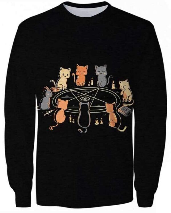 Cats Retro - All Over Apparel - Sweatshirt / S - www.secrettees.com