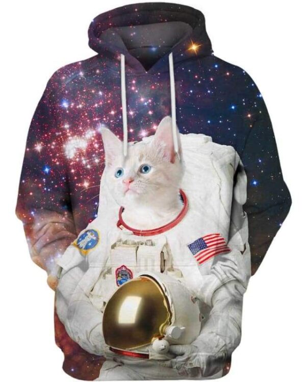 Catstronaut in Space - All Over Apparel - Hoodie / S - www.secrettees.com