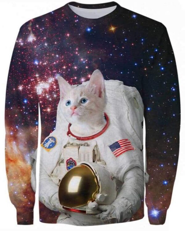 Catstronaut in Space - All Over Apparel - Sweatshirt / S - www.secrettees.com