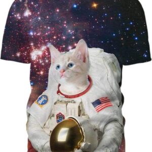Catstronaut in Space - All Over Apparel - T-Shirt / S - www.secrettees.com