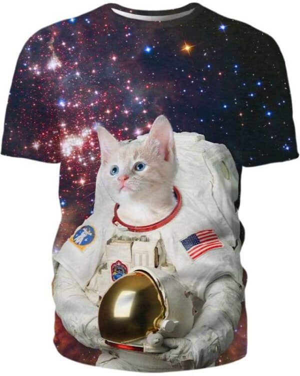 Catstronaut in Space - All Over Apparel - T-Shirt / S - www.secrettees.com