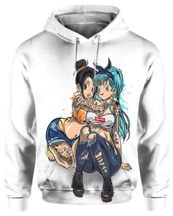 Chi Chi and Bulma - All Over Apparel - Hoodie / S - www.secrettees.com