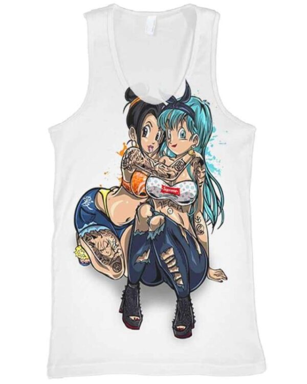 Chi Chi and Bulma - All Over Apparel - Tank Top / S - www.secrettees.com