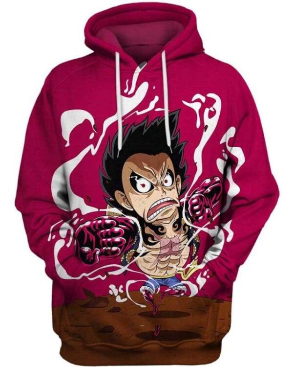 Chibi Luffy Gear - All Over Apparel - Hoodie / S - www.secrettees.com