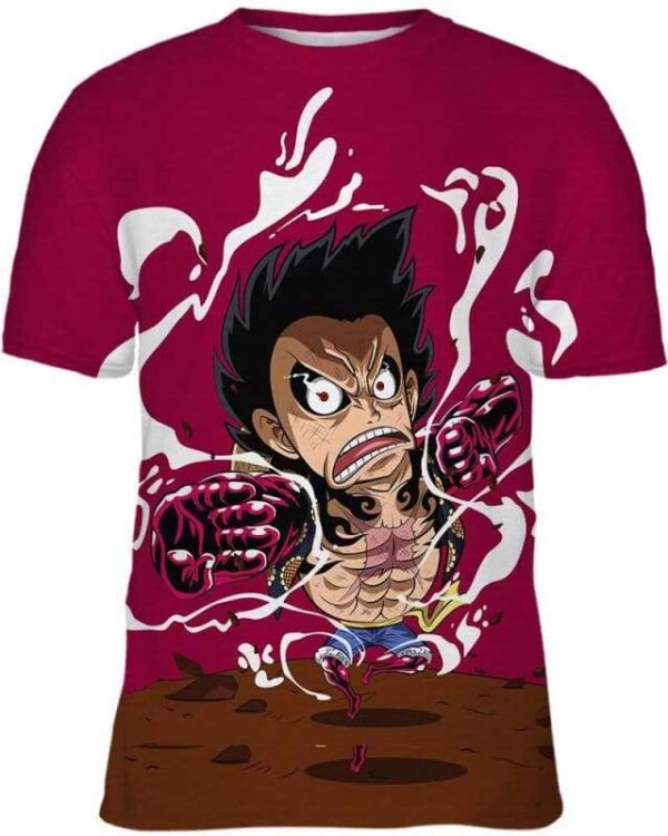 Chibi Luffy Gear - All Over Apparel - Kid Tee / S - www.secrettees.com