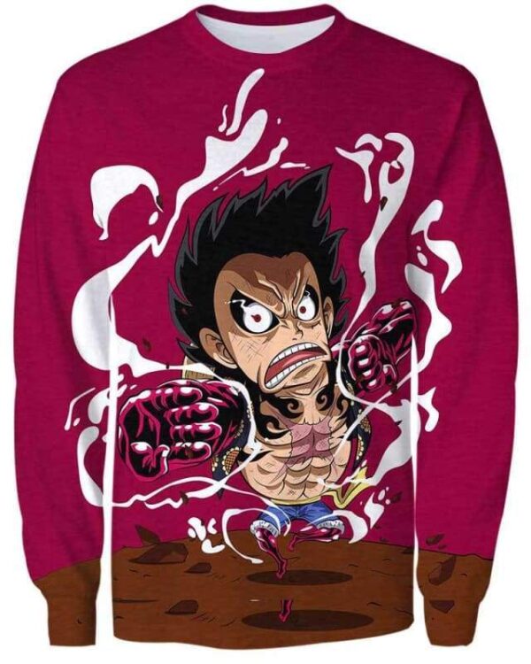 Chibi Luffy Gear - All Over Apparel - Sweatshirt / S - www.secrettees.com