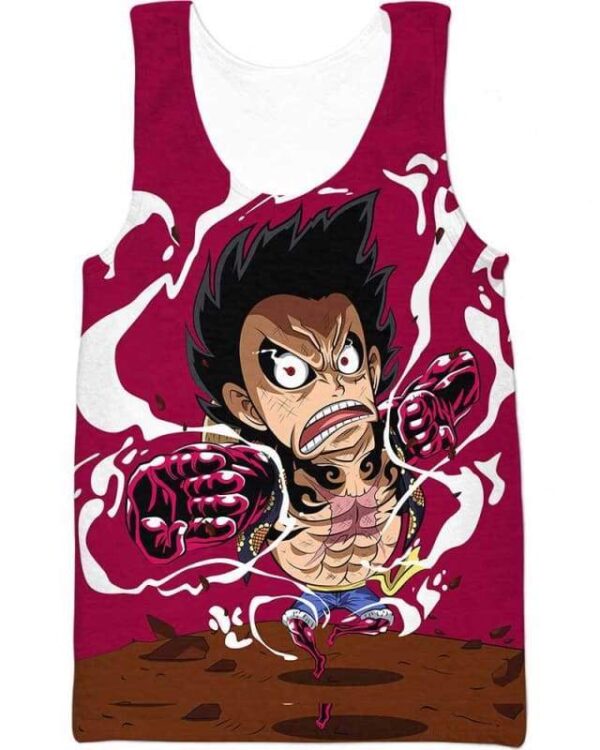 Chibi Luffy Gear - All Over Apparel - Tank Top / S - www.secrettees.com