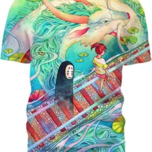 Chihiro on the Railway - All Over Apparel - T-Shirt / S - www.secrettees.com