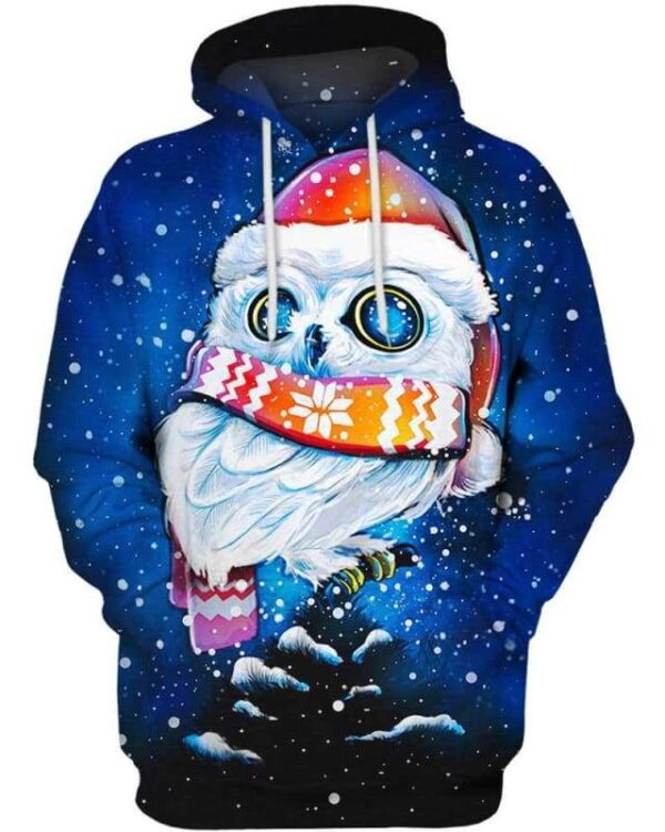 Christmas Owl - All Over Apparel - Hoodie / S - www.secrettees.com
