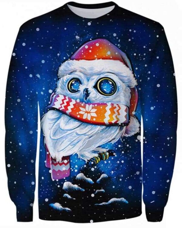 Christmas Owl - All Over Apparel - Sweatshirt / S - www.secrettees.com