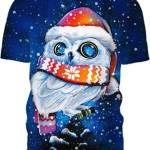 Christmas Owl - All Over Apparel - T-Shirt / S - www.secrettees.com