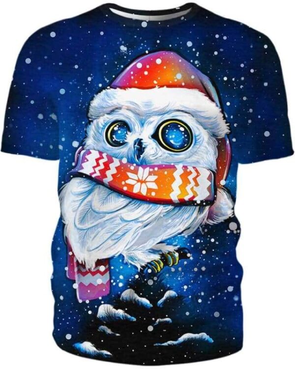 Christmas Owl - All Over Apparel - T-Shirt / S - www.secrettees.com