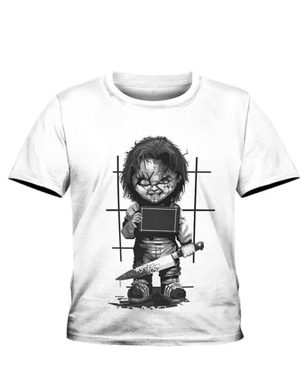 Chucky Grayscale Hoodie T-shirt - All Over Apparel - Kid Tee / S - www.secrettees.com