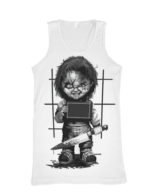 Chucky Grayscale Hoodie T-shirt - All Over Apparel - Tank Top / S - www.secrettees.com