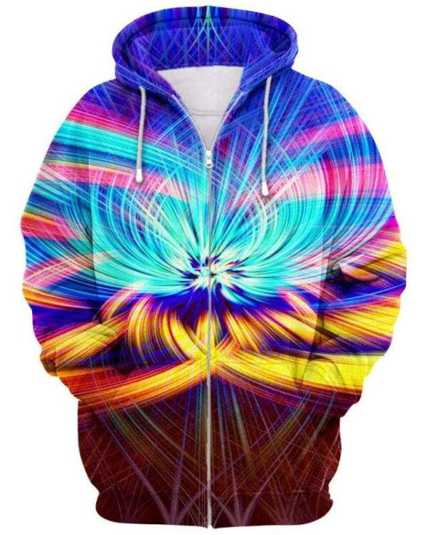 Colorful Chakra Spirituality - All Over Apparel - Zip Hoodie / S - www.secrettees.com