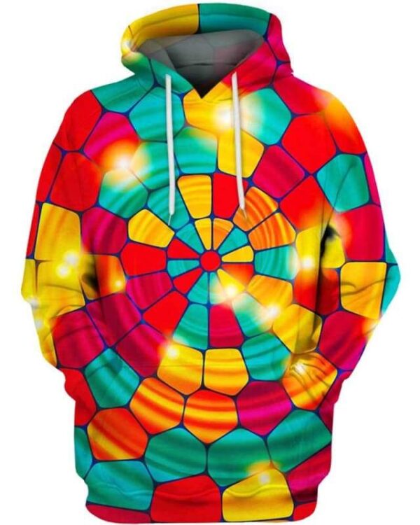 Colorful Circles of Lights - All Over Apparel - Hoodie / S - www.secrettees.com