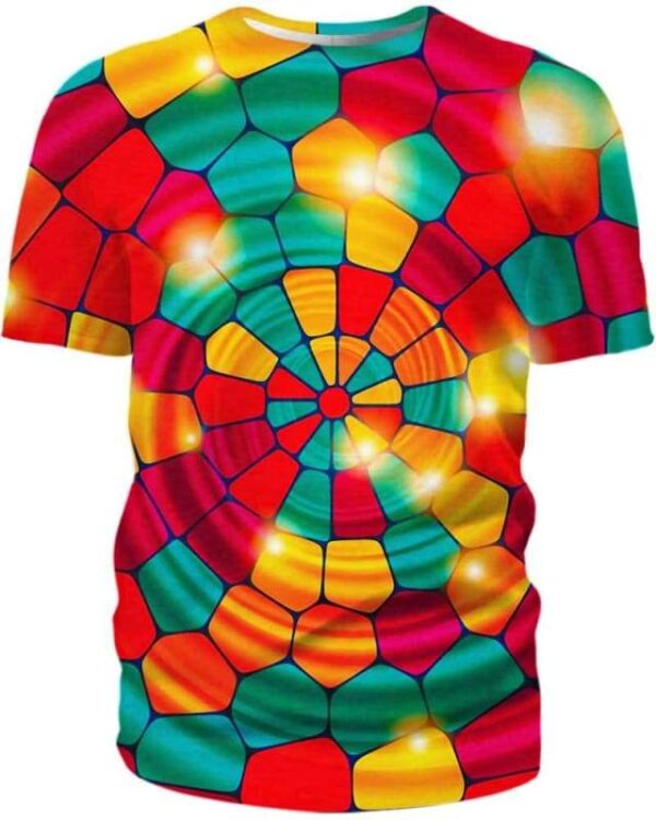 Colorful Circles of Lights - All Over Apparel - T-Shirt / S - www.secrettees.com