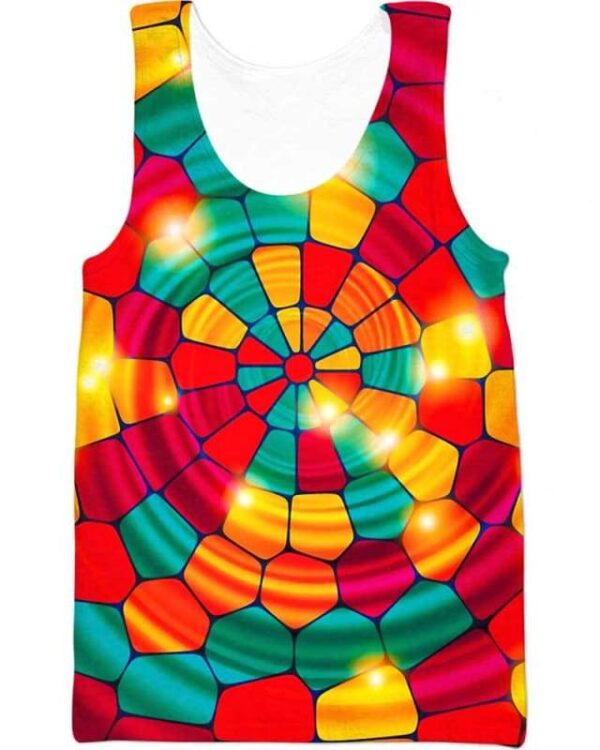 Colorful Circles of Lights - All Over Apparel - Tank Top / S - www.secrettees.com