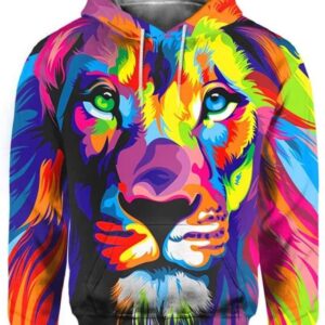 Colorful Lion Art 3D T-shirt - marvel - Hoodie / S - www.secrettees.com