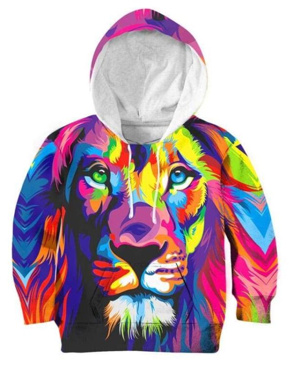 Colorful Lion Art 3D T-shirt - marvel - Kid Hoodie / S - www.secrettees.com