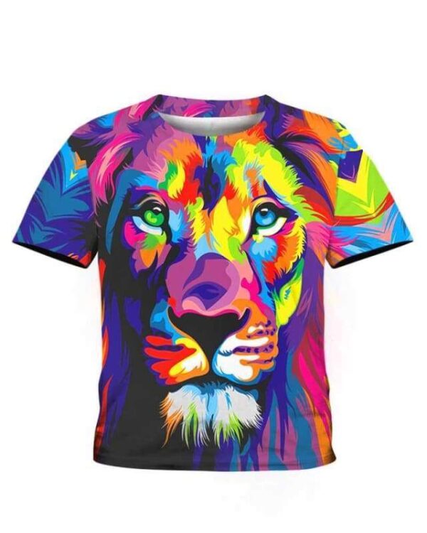 Colorful Lion Art 3D T-shirt - marvel - Kid Tee / S - www.secrettees.com