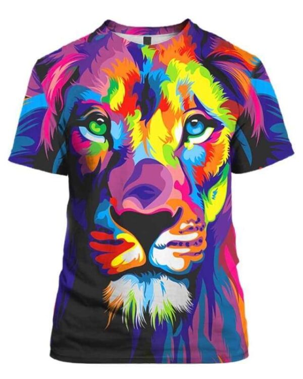 Colorful Lion Art 3D T-shirt - marvel - T-Shirt / S - www.secrettees.com