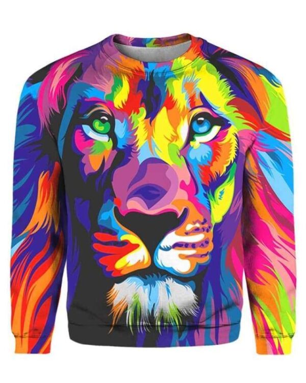 Colorful Lion Art 3D T-shirt - marvel - Sweatshirt / S - www.secrettees.com