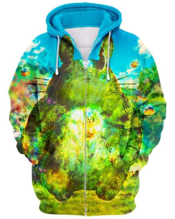 Colourful Totoro - All Over Apparel - Zip Hoodie / S - www.secrettees.com