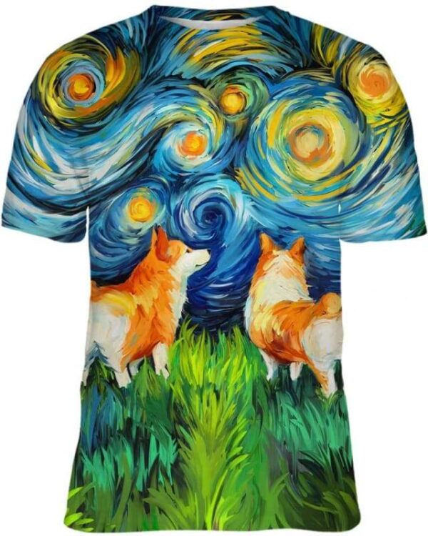 Corgi Art Starry Night - All Over Apparel - Kid Tee / S - www.secrettees.com