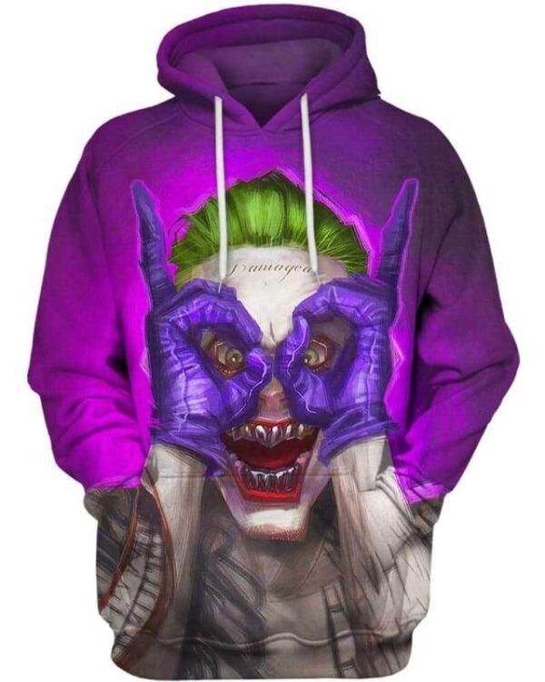 Crazy Joker Man - All Over Apparel - Hoodie / S - www.secrettees.com
