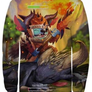 Cute Hunter Stitch Toothless - All Over Apparel - Sweatshirt / S - www.secrettees.com