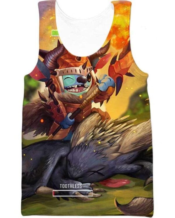Cute Hunter Stitch Toothless - All Over Apparel - Tank Top / S - www.secrettees.com